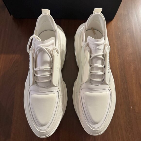 Balmain men's luxury white suede sneaker US 11 - EU 44 Brand new in box - Picture 4 of 9